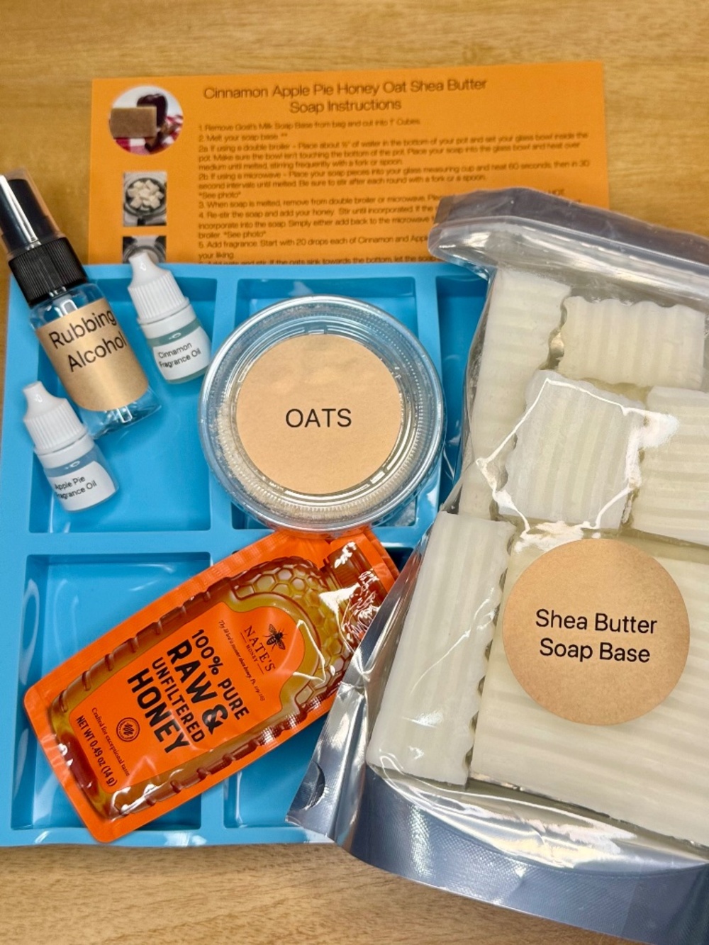 DIY Soap Making Kit- Cinnamon Apple Pie Honey Oat Shea Butter